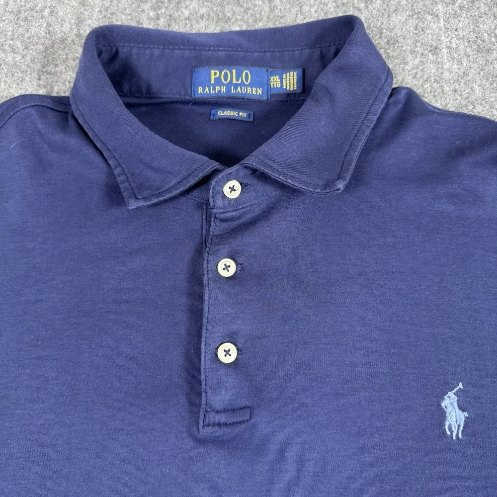 Polo Ralph Lauren Men's XXL Navy Blue Classic Fit Short Sleeve Polo Shirt Pony